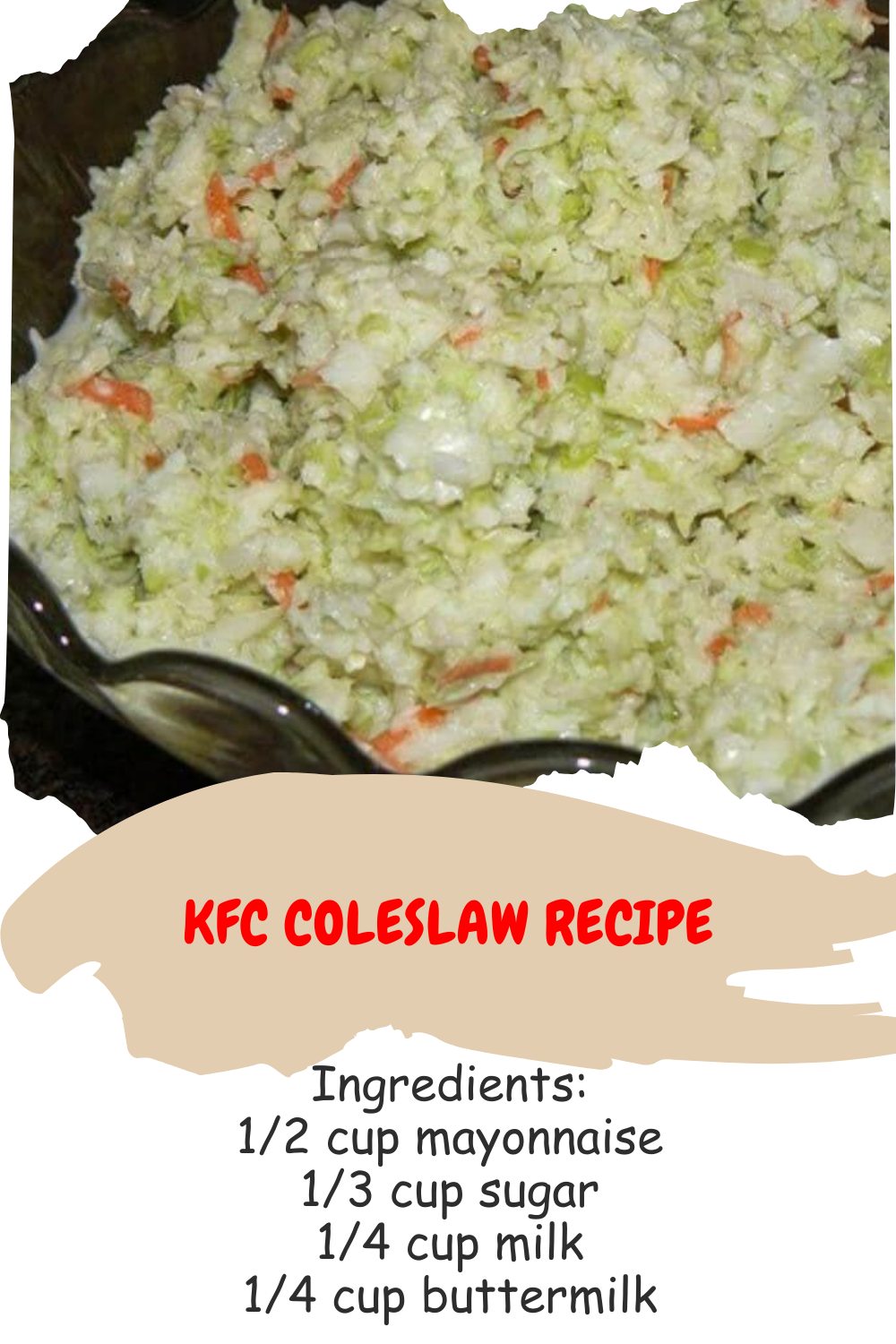 KFC Coleslaw Recipe | Creamy & Easy Homemade