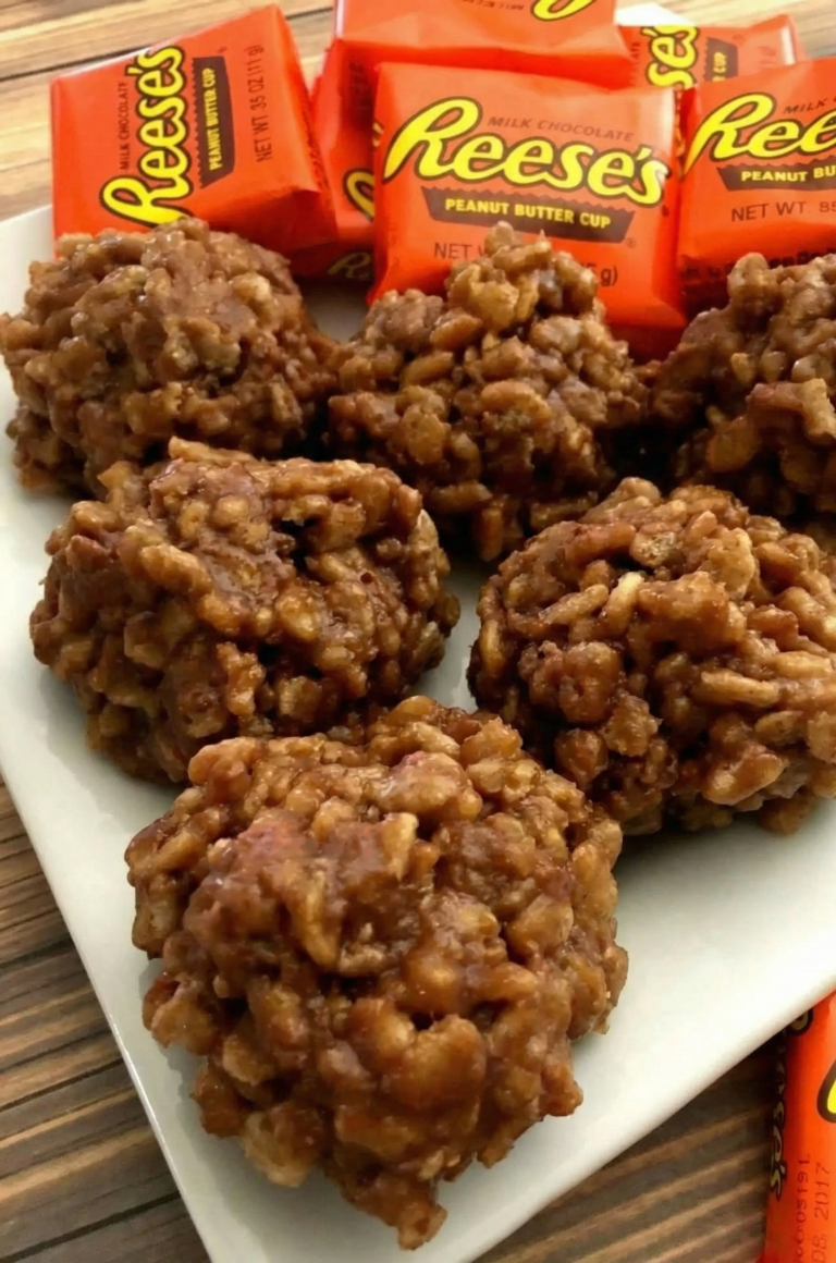 No Bake Reese’s Krispy Cookies Recipe